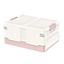 Ящик пластиковый складной белый, дно розовое, 480х360х240 мм в Таганроге