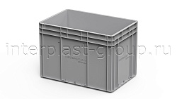 Евроконтейнер закрытые ручки/усиленное дно 600х400х420 серый