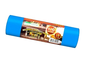 Мешки для мусора 120 л, с завязками, синие, в рулоне 10 шт., ПНД, 15 мкм, 800х750 мм, VIP, Z12010blue в Таганроге Мешки для мусора 120 л, с завязками, синие, в рулоне 10 шт., ПНД, 15 мкм, 800х750 мм, VIP, Z12010blue в Таганроге