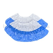 Бахилы бело-синие 1000 шт (500 пар), 48 мкм, двойная подошва, с одной резинкой, Эконом+ в Таганроге