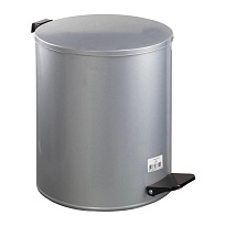 Ведро для мусора с педалью, усиленное, Титан, 15 л, серое, оцинкованная сталь в Таганроге