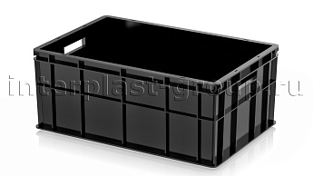 Ящик для молока, мяса, овощей и фруктов сплошной усиленный черный в Таганроге