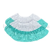 Бахилы бело-бирюзовые 1000 шт (500 пар), 48 мкм, двойная подошва, с одной резинкой, Эконом+ в Таганроге Бахилы бело-бирюзовые 1000 шт (500 пар), 48 мкм, двойная подошва, с одной резинкой, Эконом+ в Таганроге