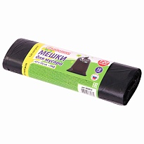 Мешки для мусора 120 л, черные, в рулоне 10 шт., ПНД, 11 мкм, 1020х670 мм, Любаша, 608093 в Таганроге