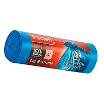 Мешки для мусора 160 л, синие, в рулоне 10 шт., ПВД, 21 мкм, 1200х870 мм, PACLAN Big&Strong, 604075 в Таганроге