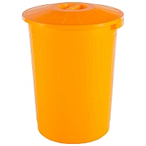 Мусорный бак с крышкой 60 л желтый 60 желтый в Таганроге