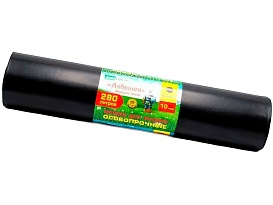 Мешки для мусора 280 л, ароматизированные, черные, в рулоне 10 шт., ПВД 110 мкм, 1400х930 мм, Добрыня, Dob28010black в Таганроге