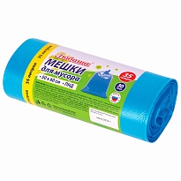 Мешки для мусора 35 л, синие, в рулоне 30 шт., ПНД, 10 мкм, 600х500 мм, Любаша, 608091 в Таганроге