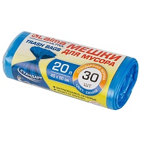 Мешки для мусора 20 л, синие, в рулоне 30 шт., ПНД, 8 мкм, 500х450 мм, LAIMA, 607682 в Таганроге Мешки для мусора 20 л, синие, в рулоне 30 шт., ПНД, 8 мкм, 500х450 мм, LAIMA, 607682 в Таганроге