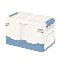Ящик пластиковый складной белый, дно синее, 370х240х240 мм в Таганроге