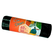 Мешки для мусора 60 л, черные, в рулоне 30 шт., ПНД, 6 мкм, 640х580 мм, Концепция Быта EcoClean, 603890 в Таганроге Мешки для мусора 60 л, черные, в рулоне 30 шт., ПНД, 6 мкм, 640х580 мм, Концепция Быта EcoClean, 603890 в Таганроге