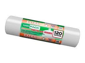 Мешки для мусора 120 л, белые, в рулоне 10 шт., ПНД, 14 мкм, 1100х700 мм, EXTRA, ex1201803 в Таганроге Мешки для мусора 120 л, белые, в рулоне 10 шт., ПНД, 14 мкм, 1100х700 мм, EXTRA, ex1201803 в Таганроге