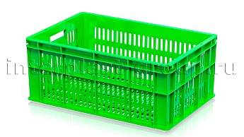 Ящик для молока, мяса, овощей и фруктов большая перфорация дно перфорированное светло-зеленый в Таганроге Ящик для молока, мяса, овощей и фруктов большая перфорация дно перфорированное светло-зеленый в Таганроге
