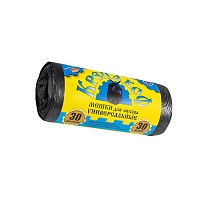 Мешки для мусора 30 л, с ушками, черные, в рулоне 30 шт., ПНД, 8 мкм, 580х460 мм, Крепакоф, 4607075710238 в Таганроге Мешки для мусора 30 л, с ушками, черные, в рулоне 30 шт., ПНД, 8 мкм, 580х460 мм, Крепакоф, 4607075710238 в Таганроге