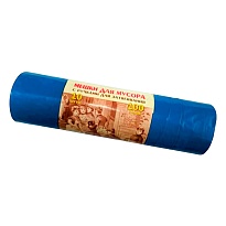 Мешки для мусора 100 л, с завязками, синие, в рулоне 10 шт., ПВД, 40 мкм, 840х670 мм, Концепция Быта Vitalux, 604933 в Таганроге Мешки для мусора 100 л, с завязками, синие, в рулоне 10 шт., ПВД, 40 мкм, 840х670 мм, Концепция Быта Vitalux, 604933 в Таганроге