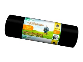 Мешки для мусора 180 л, ароматизированные, черные, в рулоне 10 шт., ПВД, 100 мкм, 1100х930 мм, Добрыня, Dob18010black в Таганроге Мешки для мусора 180 л, ароматизированные, черные, в рулоне 10 шт., ПВД, 100 мкм, 1100х930 мм, Добрыня, Dob18010black в Таганроге